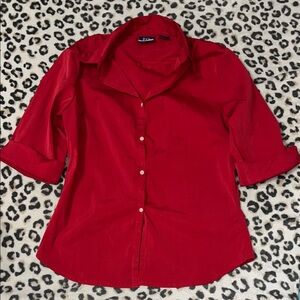 Women's Vintage Red Button Down Shirt